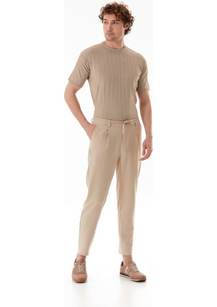 Beli Lastikli Bağlamalı Regular Fit Pantolon