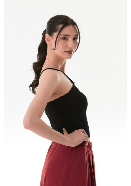 Fitilli Çapraz Askılı Crop Body