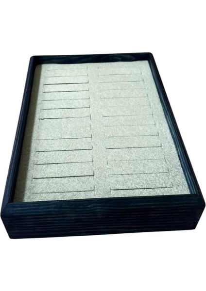 Yerli Üretim Mavi Ahşap Model 25 / 18 cm Gri Renk Batırmalı Bileklik Kelepçe Tablası modelleri