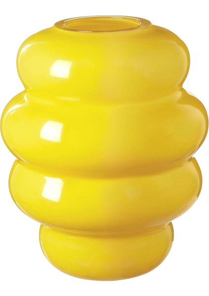 Kallarhals Cam Vazo, Sarı, 22 cm
