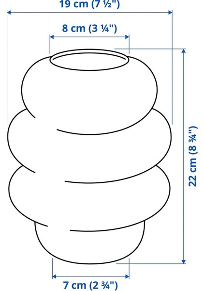 Kallarhals Cam Vazo, Sarı, 22 cm fiyatları