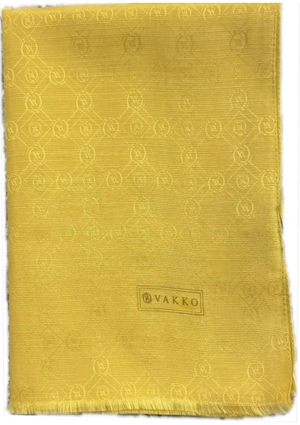 Pamuk Ipek Monogram Şal 40752-SARI