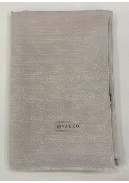 Pamuk Ipek Monogram Şal 40752-GÜMÜŞ