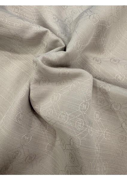 Pamuk Ipek Monogram Şal 40752-GÜMÜŞ