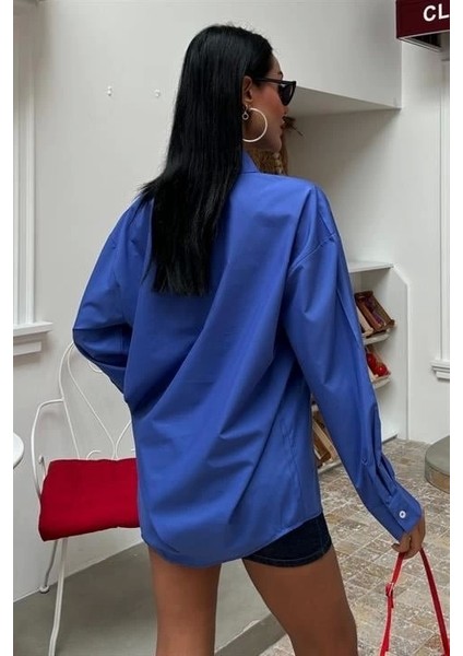 Klasik Oversize Poplin Gömlek 3421