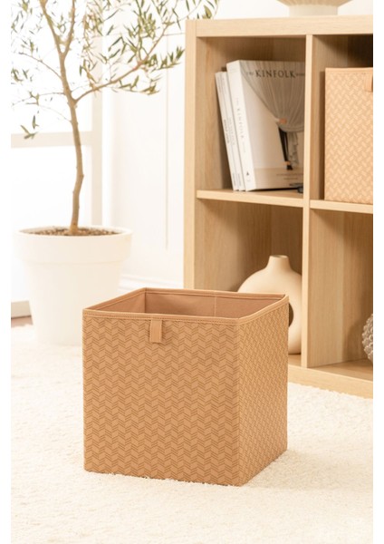 2'li Bej Dolap Içi Çamaşır Oyuncak Düzenleyici Katlanır Kapaksız Saklama Kutusu Organizer / 28 x 28 x 2 fırsatları
