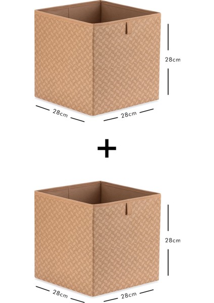 2'li Bej Dolap Içi Çamaşır Oyuncak Düzenleyici Katlanır Kapaksız Saklama Kutusu Organizer / 28 x 28 x 2 indirimleri