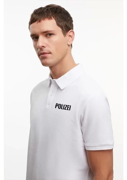 Yakası Düğmeli Yakalı Pike Baskılı Tshirt