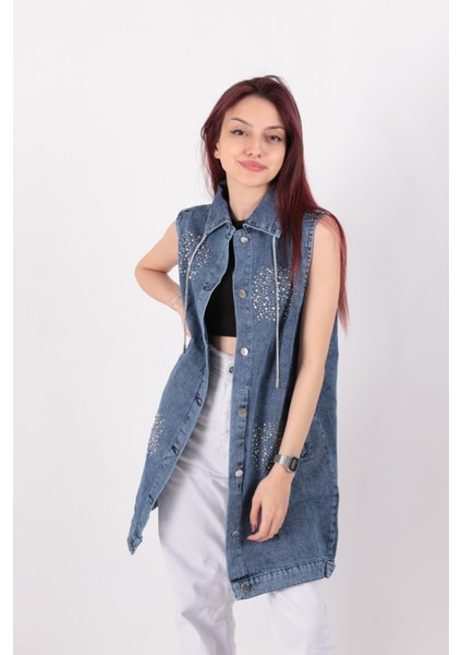 1057 Kadın Jean Yelek