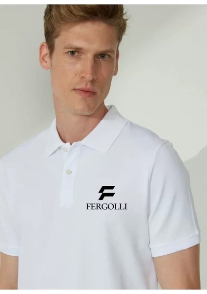 Yakası Düğmeli Yakalı Pike Baskılı Tshirt