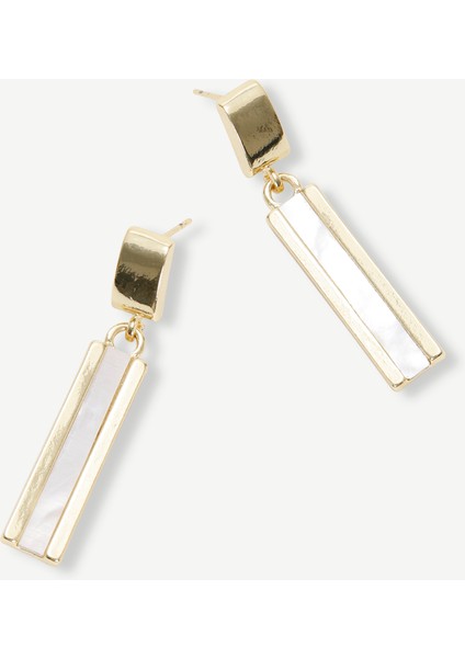 Sedefli Gold Küpe