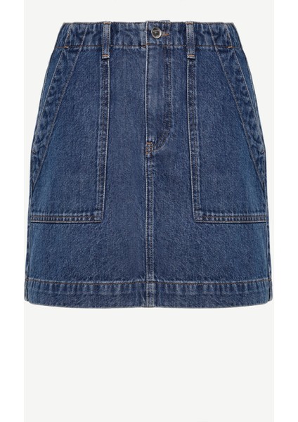 Cepli Detaylı Kısa Denim Etek fırsatları