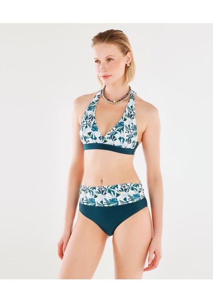 Bağlama Detaylı Kruvaze Bikini Üst