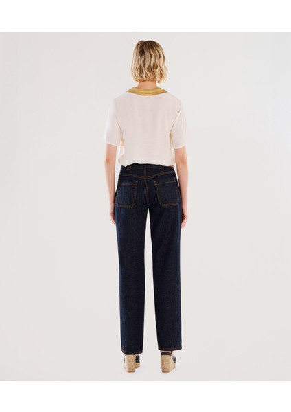 Cep Detaylı Normal Bel Rahat Fit Denim Pantolon