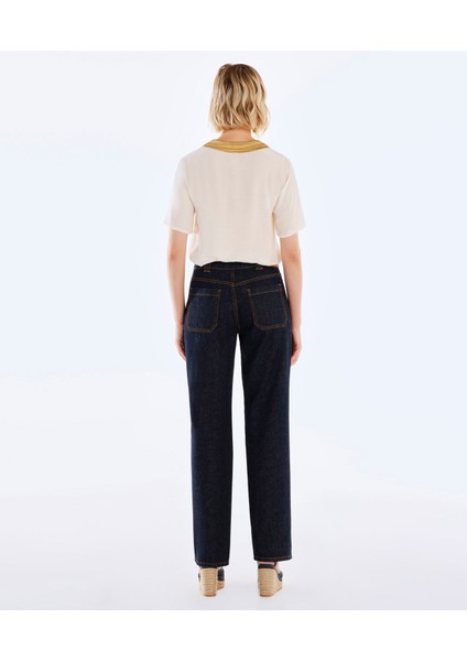 Cep Detaylı Normal Bel Rahat Fit Denim Pantolon