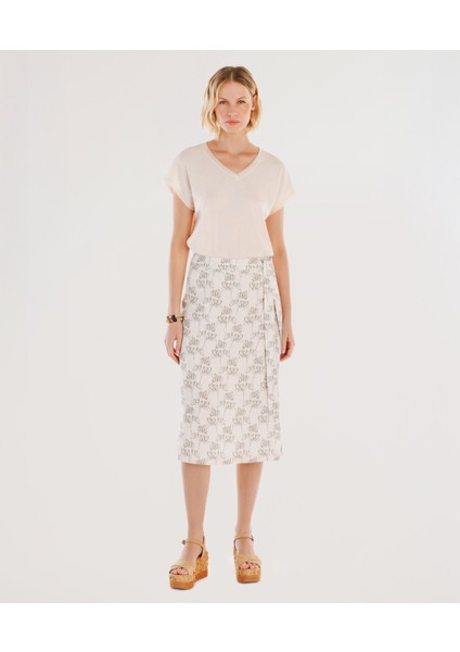 Yandan Bağlamalı Uzun Etek