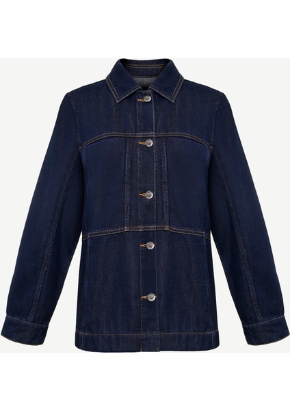 Dikiş Detaylı Denim Ceket