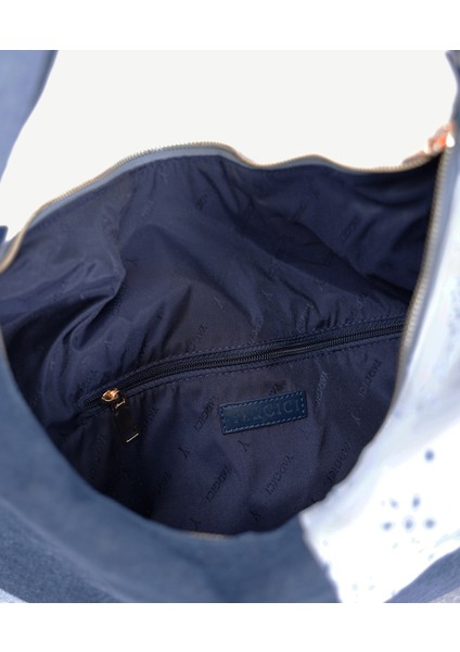 Patch Denim Kumaş Omuz Çantası