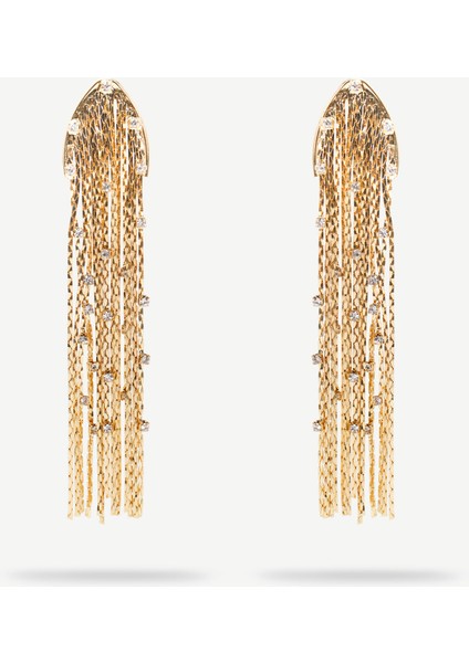 Sallantılı Gold Küpe