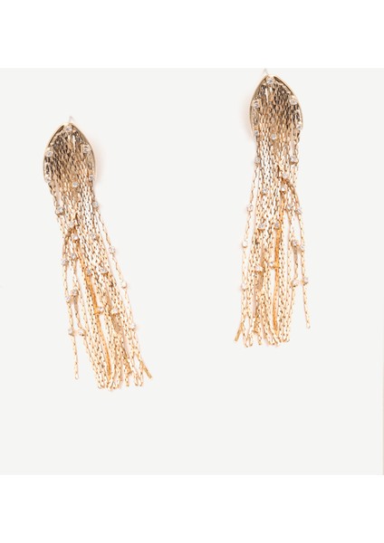 Sallantılı Gold Küpe