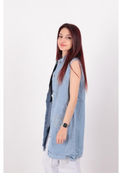 1057 Kadın Jean Yelek fiyatları