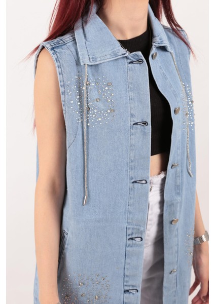 1057 Kadın Jean Yelek indirimleri