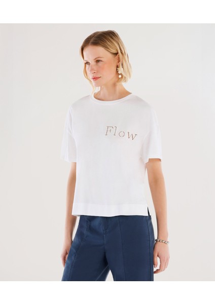 Nakış Detaylı Bisiklet Yaka Kısa Kollu T-Shirt fiyatları