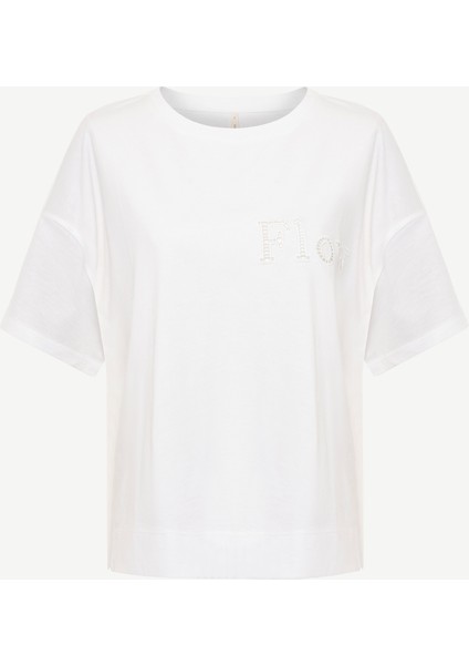 Nakış Detaylı Bisiklet Yaka Kısa Kollu T-Shirt indirimleri