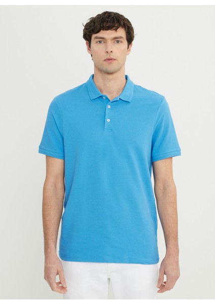 Polo Yaka Jakarlı Koyu Mavi Erkek T-Shirt ACE091252298_KMV fiyatları