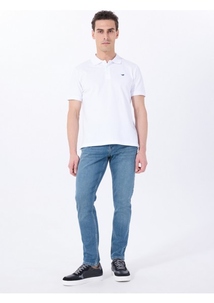 Baskılı Beyaz Erkek Polo T-Shirt M5SM-TST1335 fiyatları