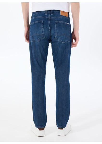 Orta Bel Tapered Fit Indigo Erkek Denim Pantolon Toledo Tapered -1014 indirimleri