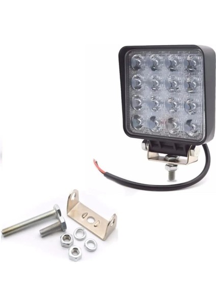 1 Adet 16 Ledli Off Road Sis Farı Çalışma Lambası 12 Volt
