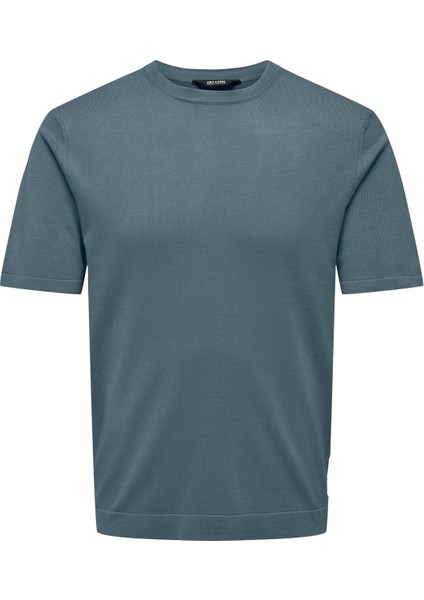 O Yaka Normal Düz Gökmavi Erkek Kazak Onswyler Lıfe Reg 14 Ss Knıt Noos