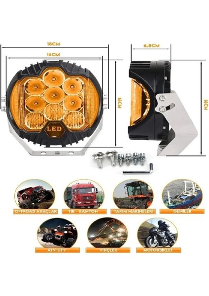 7" Baja Style Shooter Offroad Projektör LED Lamba