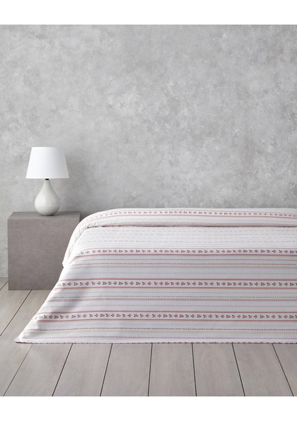 Daisy Stripes Ecosoft Çift Kişilik Pike 200 x 220 cm Pembe