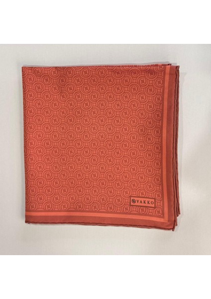 Tivil Monogram Ipek Eşarp 41408-KOYU Somon