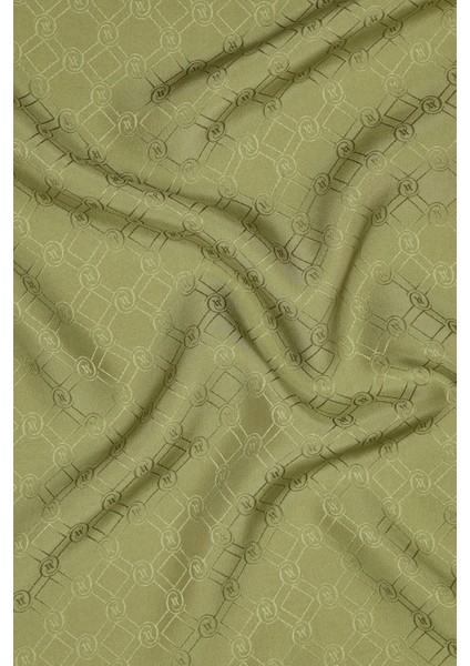 Özel Seri Monogram Jakarlı Eşarp 40843-HAKI