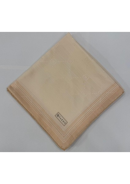 Monogram Pamuk Ipek Bordürlü Eşarp 41588-EKRU