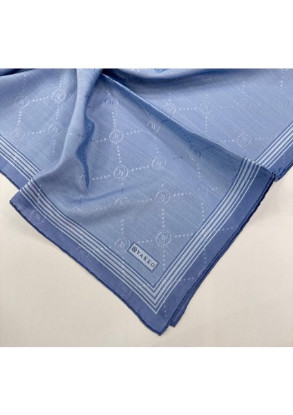 Monogram Pamuk Ipek Bordürlü Eşarp 41588-MAVI fiyatları