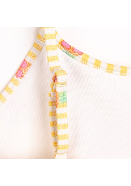 Çizgili Ananas Desenli Mayo Kız Bebek modelleri