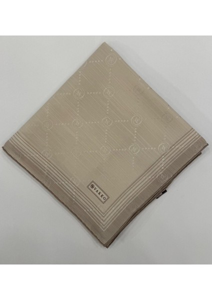 Monogram Pamuk Ipek Bordürlü Eşarp 41588-VIZON