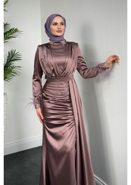 Mirabel Büzgülü Saten Lila