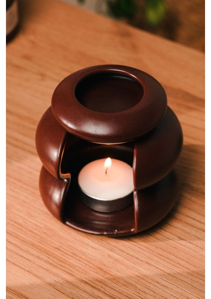Bordo Mat Modern Tasarım Seramik El Yapımı Buhurdanlık | Mumluk | Dekoratif (1 Adet Tealight Mum Il fiyatları