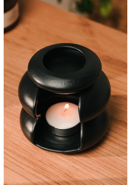 Siyah Mat Modern Tasarım Seramik El Yapımı Buhurdanlık | Mumluk | Dekoratif (1 Adet Tealight Mum Il fiyatları