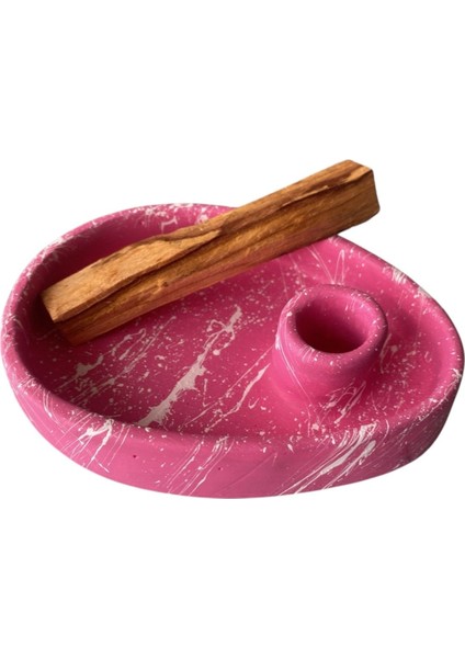 El Yapımı Dekoratif Pembe Palo Santo & Tütsülük – Mermer Desenli Tütsü Kabı fırsatları