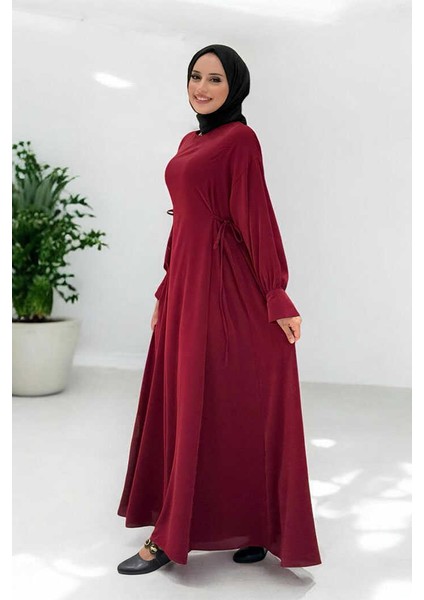Bağlama Detaylı Elbise 6015 Bordo modelleri