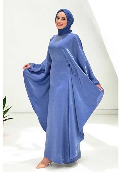 Yarasakol Bel Kısmı Gizli Ip Kuşaklı Elbise 3891 Lacivert modelleri