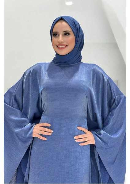 Yarasakol Bel Kısmı Gizli Ip Kuşaklı Elbise 3891 Lacivert fırsatları