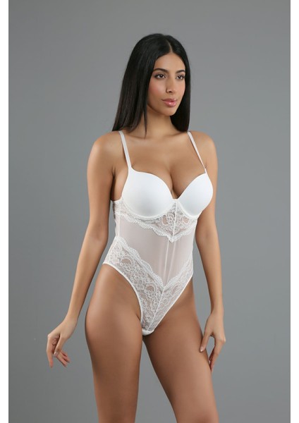 Ekru Ip Askılı Dantelli B Cup Body 5081 modelleri