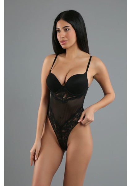 Siyah Ip Askılı Dantelli B Cup Body 5081 modelleri